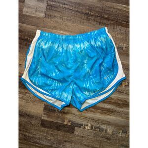 Nike Dri-Fit Blue White Tie Dye Running Shorts Size Medium